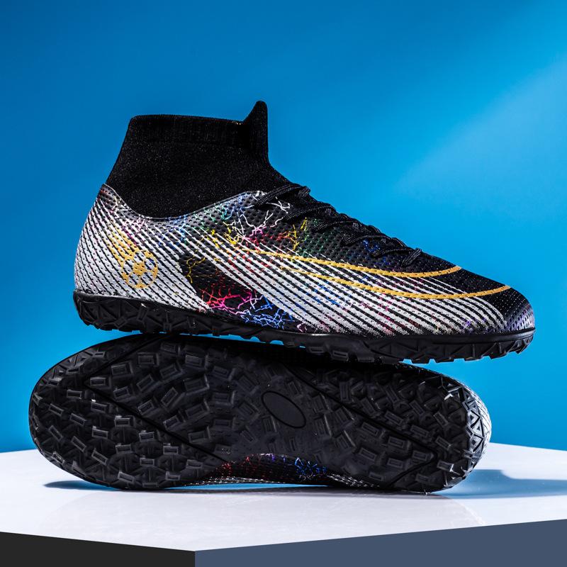 Football shoes, men's high-top AG long nails TF broken nails, sports competition training shoes, artificial grass, football shoes, men's socks