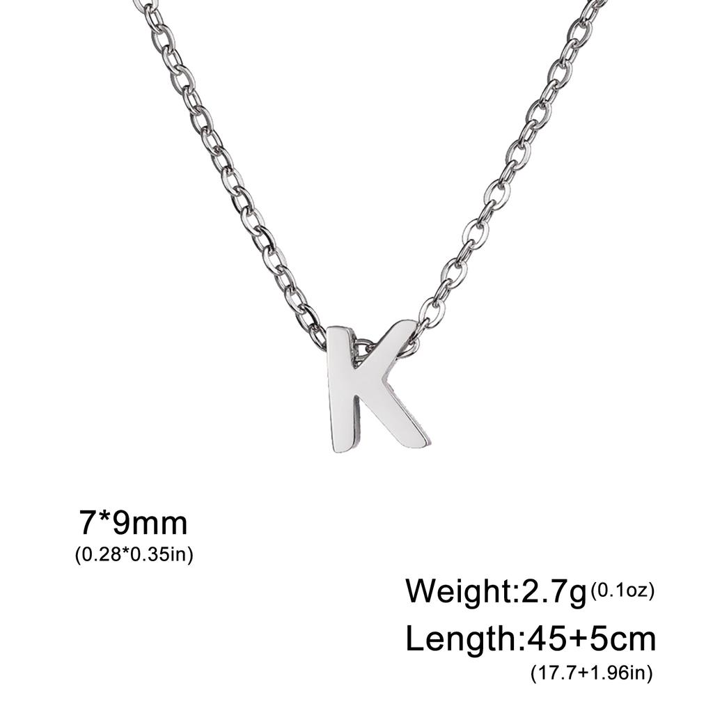 Name Initial Necklace A-Z 26 Letters Pendant Stainless Steel Jewelry Women Men Neck Choker Couple Friend Birthday New Year Gifts