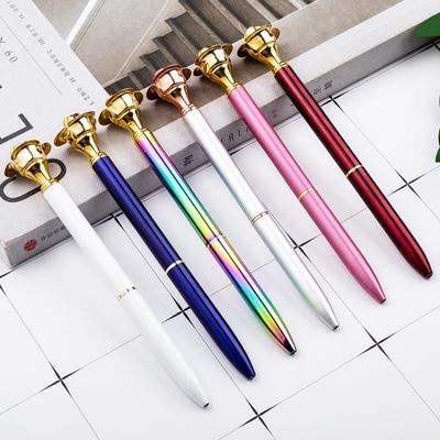 1 Piece Beautiful Metal Rose Flower Ballpoint Pen Interesting Ballpoint Pen School Stationery School Office Supplies