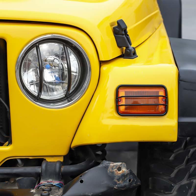 Car Headlight Turn Signal Light Decoration Wheel Brow Lampshade Cover Stickers For Jeep Wrangler TJ 1997-2006 Exterior Accessories