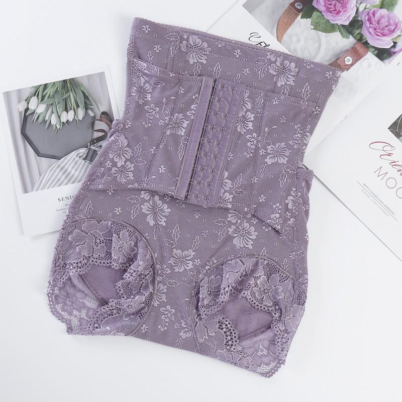 

High-Waisted Tummy Control Lace Shaper: Sexy Summer Waist Cincher & Hip Lifter for Women M (recommended for 90-105 jin) фиолетовый