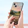 Claude Monet Jardin Peinture Art Étui de Téléphone Pour iPhone 17 16 15 Pro Max 11 12 13 14 7 8 Plus SE 2020 X XR XS Coque Souple Noir