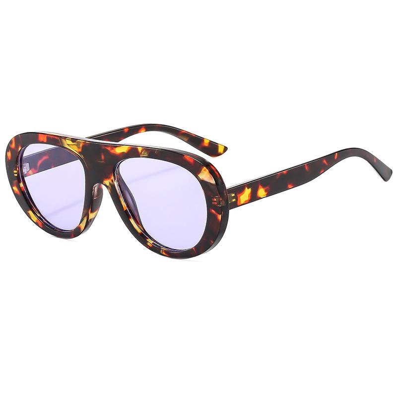 Retro Large Frame Round Face Thin Toad Glasses Men'S And Women'S Tide Single Beam Sunglasses Men'S Sunglasses Women