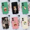 Para OPPO Realme Realme GT Neo2 3 5 C30 C31 C33 C35 Capa fofa de urso fashion protetora de silicone líquido macio para Realme C11 C12 C20 Funda Bumper