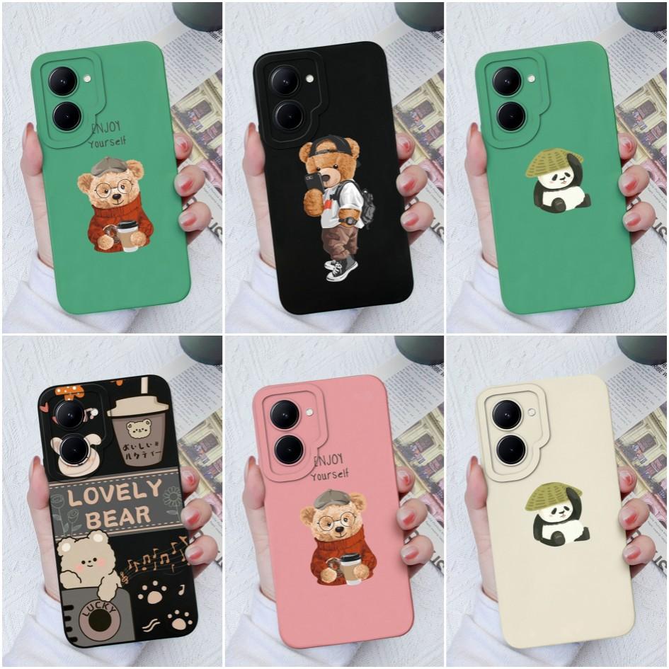 For OPPO Realme Realme GT Neo2 3 5 C30 C31 C33 C35 Case Cover Cute Fashion Bear Protective Soft Liquid Silicone For Realme C11 C12 C20 Funda Bumper