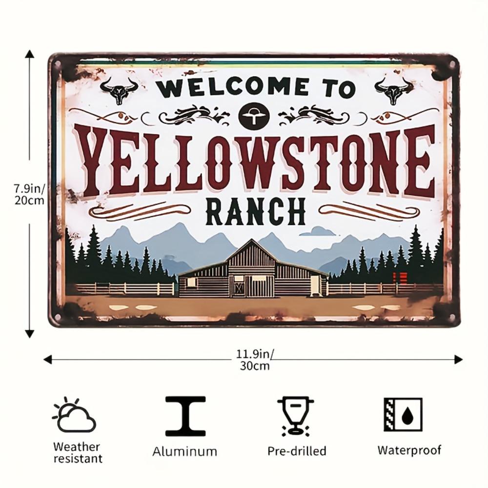 Yellowstone Ranch Humor Vintage Metallblechschild - 8x12 Langlebige Eisen-Wandkunst für Zuhause Garage