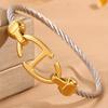 Stainless Steel  Women's Steel Wire Opening Pig Nose Non-fading Three-color Ing Wind Pig Nose Simple Design Fish Hook 