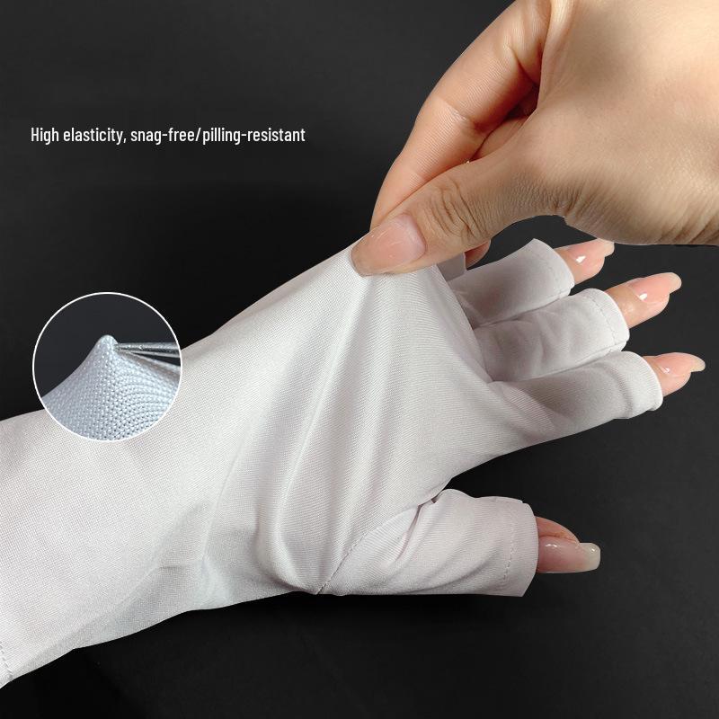 UV Protection Phototherapy Gloves: Anti-Tanning, UV Block, White, 37cm