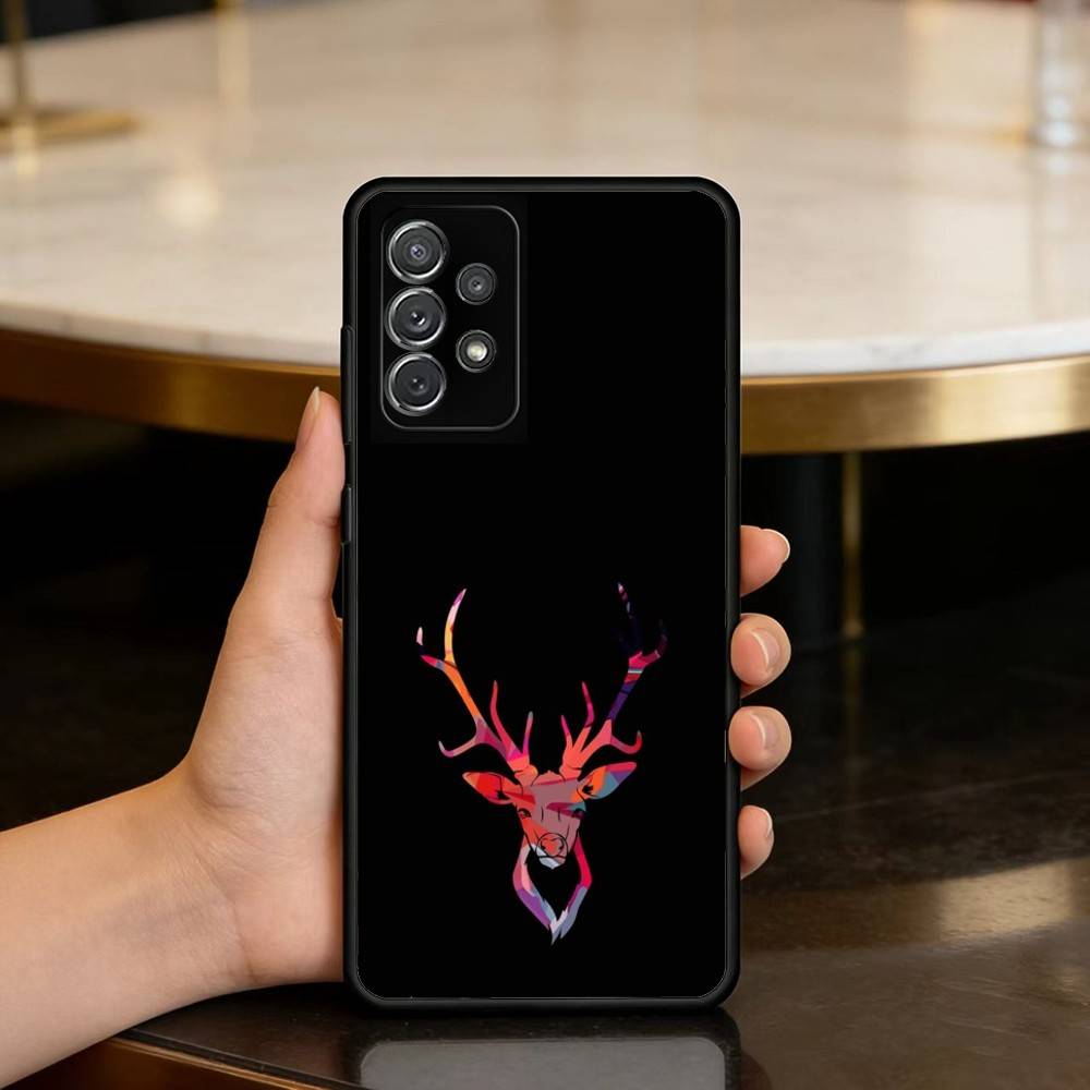 D-Deer-ER Phone Case For Samsung Galaxy A73,A72,A71,A70,A53,A52,A51,Soft Silicone Black Cover