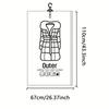 Vacuum Hanging Storage Bags Space Saving Clothes Compression Vacuum Covers Reusable Closet Vacuum Storage Bag Clothes for Down
