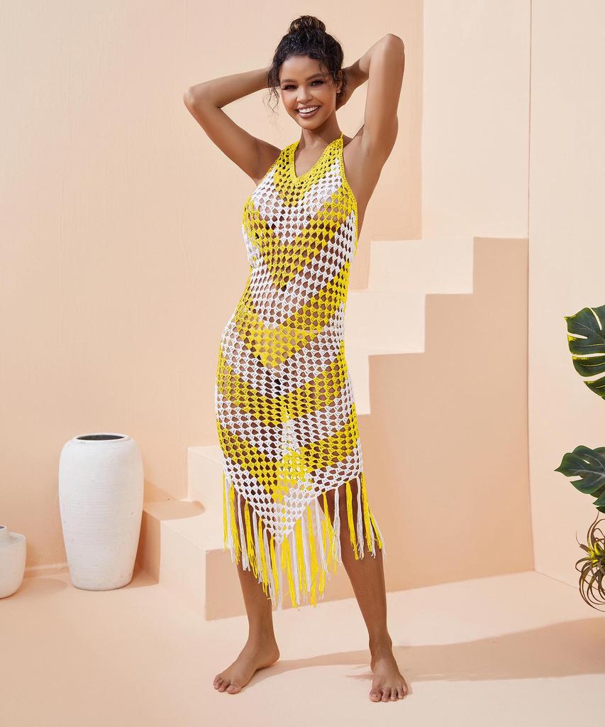 Handmade Crochet Beach Wedding Dress & Swimsuit Cover-up