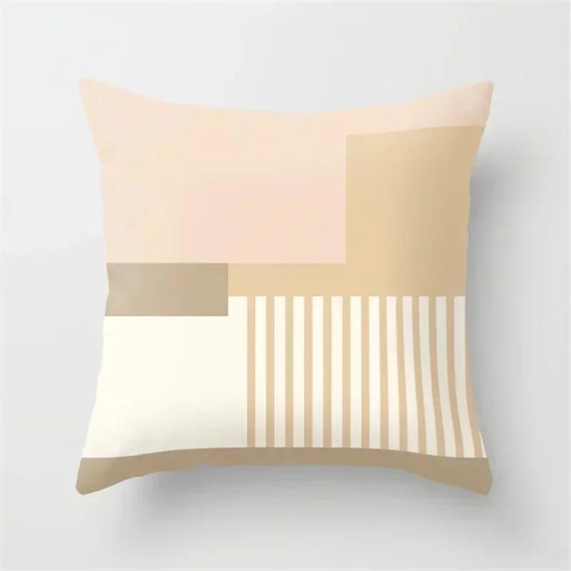 Color block geometric patterns Double-sided Printed pillow cover Short plush Suitable living rooms bedrooms throw cushion cover