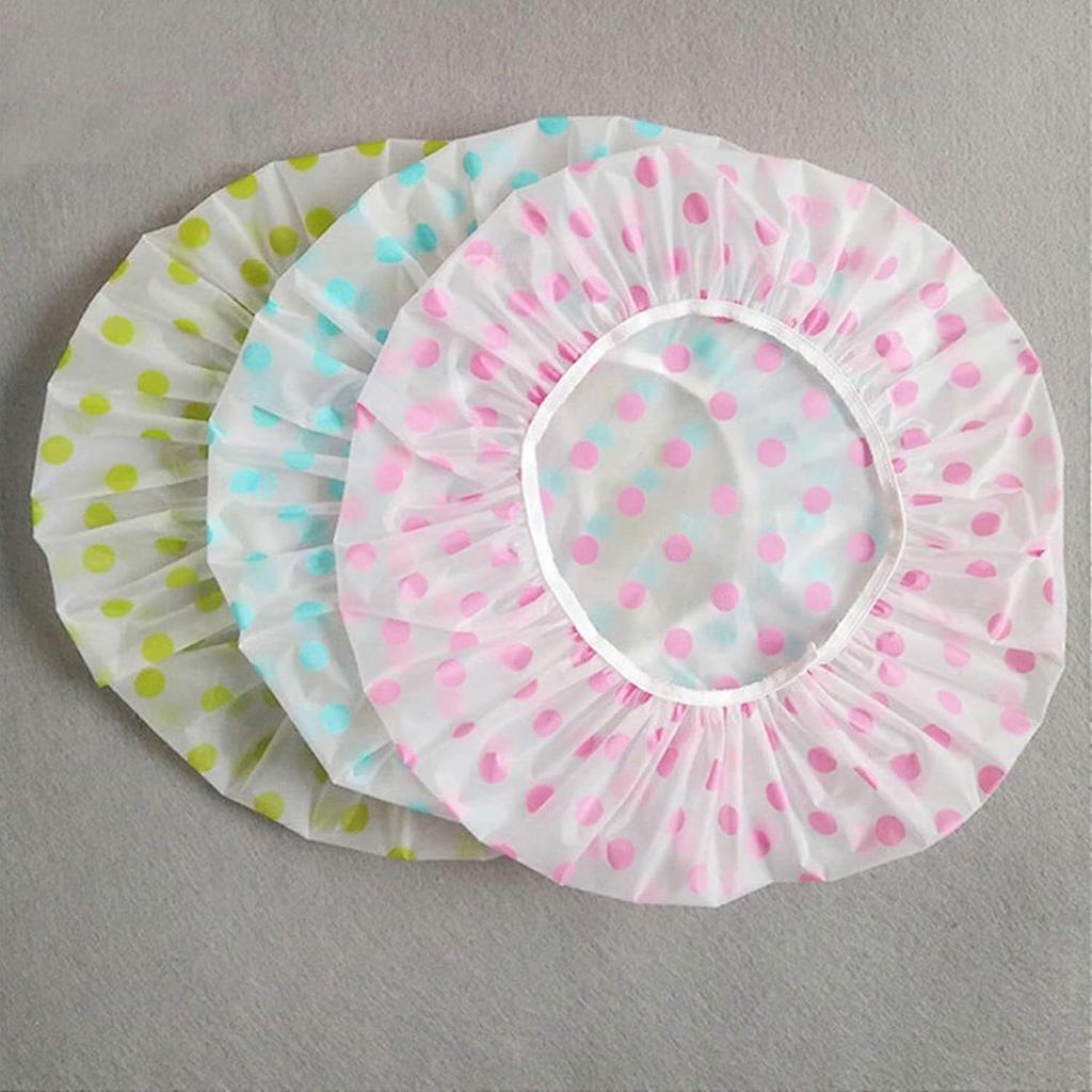 Shower Bathing Hat Waterproof Bath Hair Cover for Home Salon Sleeping (6Pcs)