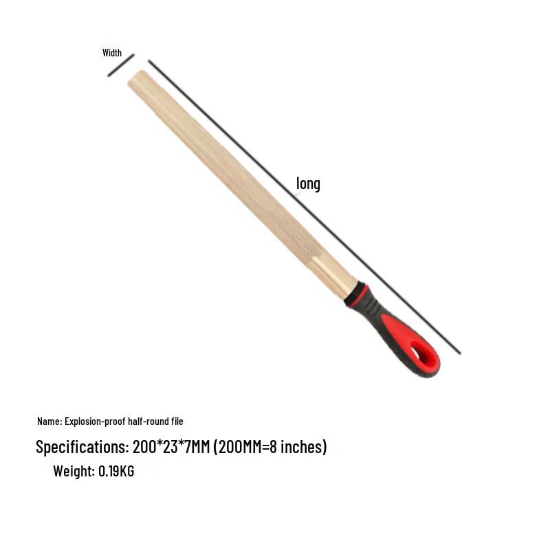 Lieve Non-Sparking Fine-Tooth Half-Round Fitter s File
