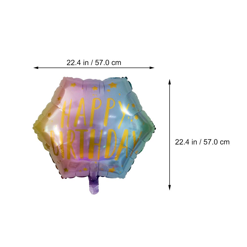 Ballons d'anniversaire en aluminium pour décoration de fête, paillettes, hexagonaux, film aluminium, enfant heureux