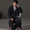 Teen men's pajamas autumn and winter 1011 new plush nightgown coral fleece thickened two-piece set loungewear