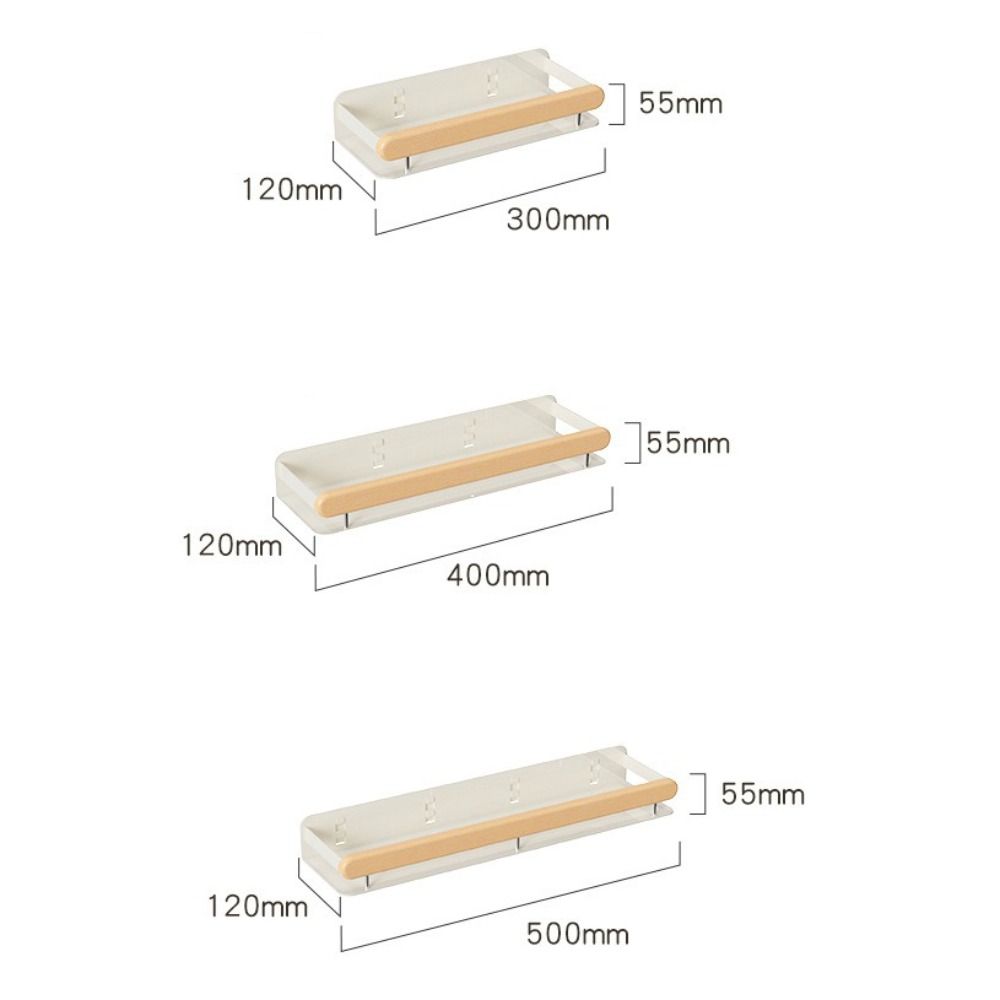 Wooden Material Spice Rack Shelf No Drill Installation Wall Storage Rack  Living Room Use