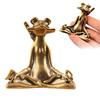 Zen Frog Incense Burner Ornament Retro Copper Animal Sculpture Meditation Statue Incense Holder Desk Decoration