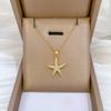 Fashion Simple Gold Color Starfish with Zircon Pendant Necklaces for Women Stainless Steel Chain Jewelry Accessories Gifts