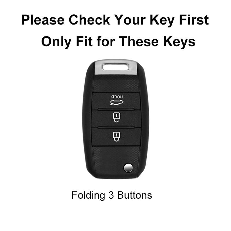 3 Buttons TPU+Leather Car Key Case For Kia Rio 3 K2 Ceed Cerato K3 Sportage 4 Picanto K5 Optima Sorento Forte Stinger 2017 2018