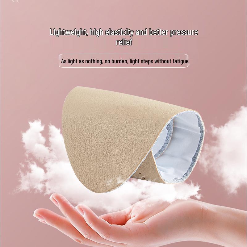 Women's Self-Adhesive High Heel Comfort Insoles - Soft Breathable Latex Pads with Non-Slip Genuine Cowhide for Summer Shoes