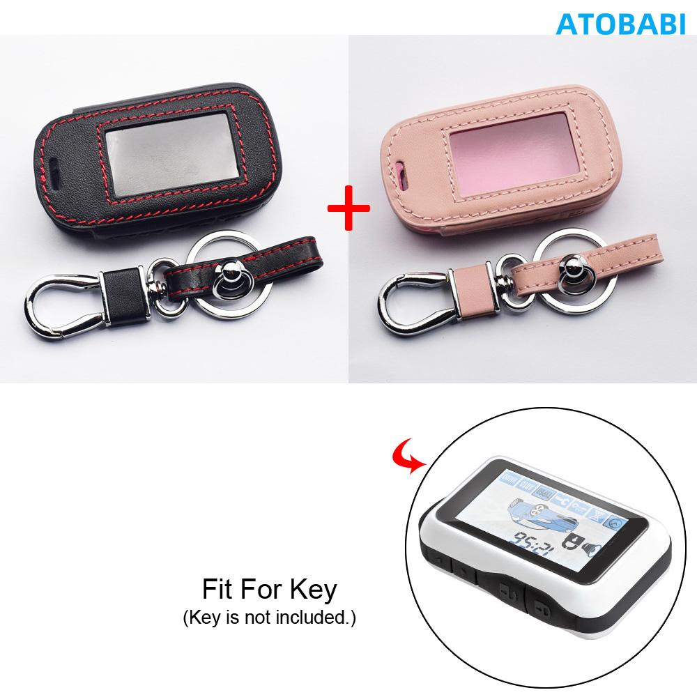 Leather Key Cover Bag For StarLine E60 E90 E61 E91 E63 E93 E65 E95 E66 E96 V2 E97 ECO E7 LTE Two Way Car Alarm LCD Remote Cases