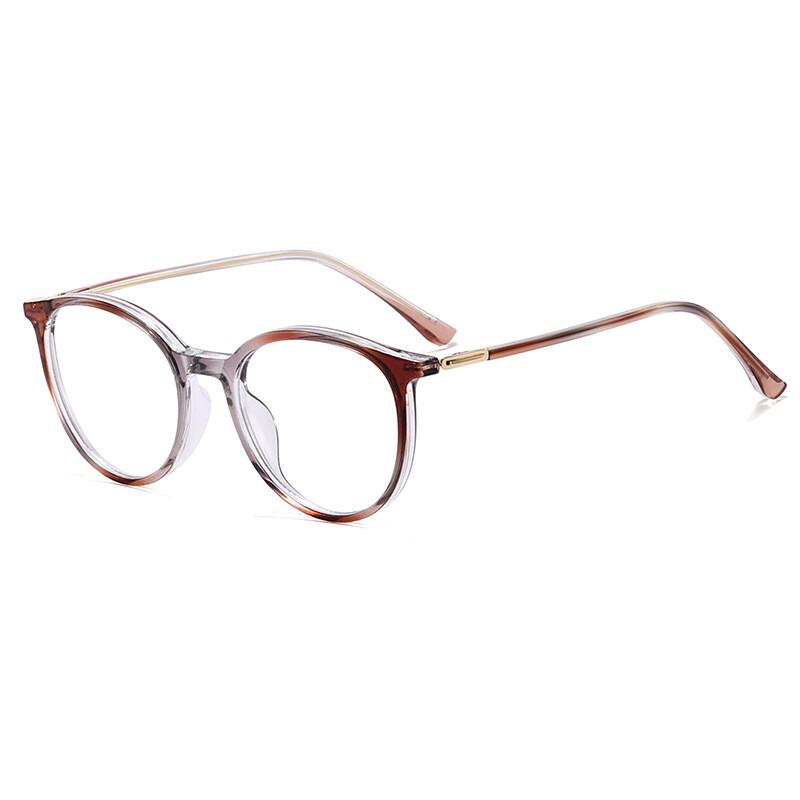 Women's Transparent Prescription Eyeglasses Anti- Blue Lightweight TR90 Stylish Round Reading Eyeglasses Frames Men's Computer Eyewear + 1 +3+