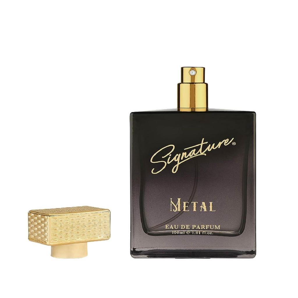 Signature Aura - Metal Eau de Parfum - 100ml | Long Lasting Fragrance for Men | Woody Spicy Scent | Luxury Everyday Wear Perfume Gift for Him