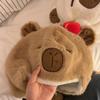 Warm Animals Ears Beanie Hats Cartoon Plush Cap Soft Cute Capybara Hat  Outdoor