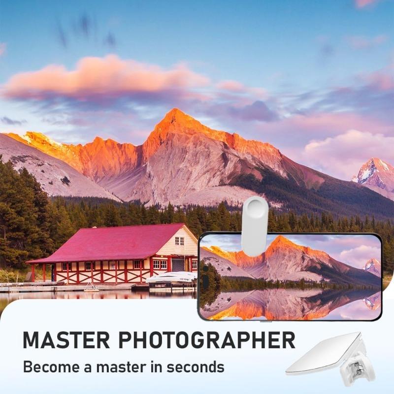 Mirror Reflection for iPhone, Smartphone Camera Mirror Reflection Clip Kit, HD Glass Mirrors for Phone To Use Back Camera, Portable