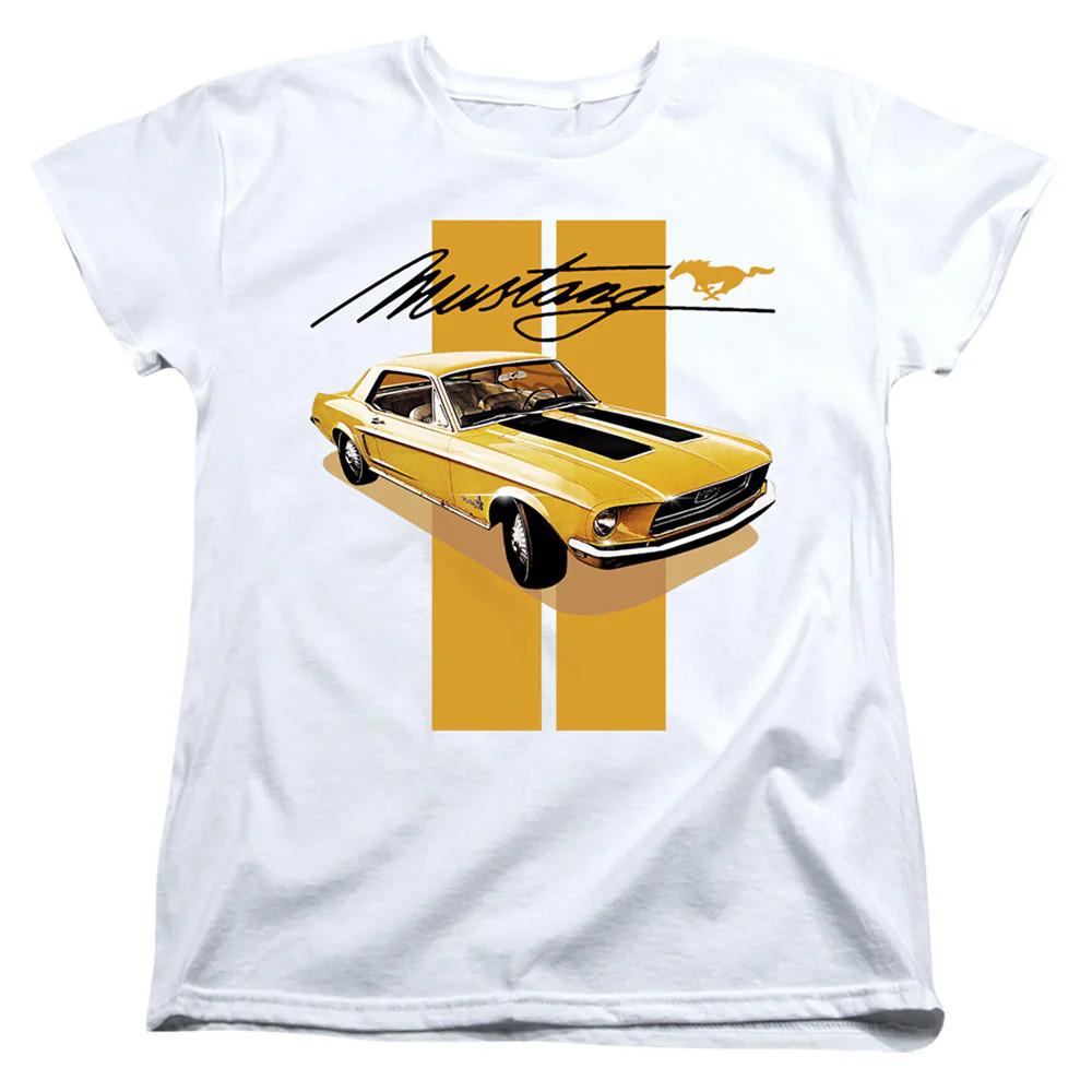 

Ford Mustang Stang Stripes Womens T Shirt White M