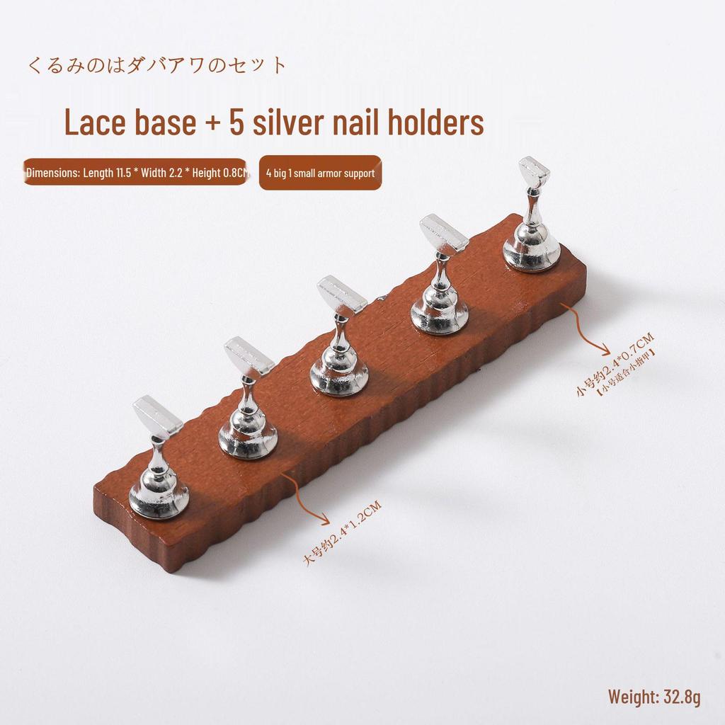 Minimalist Japanese Walnut Nail Practice Holder
