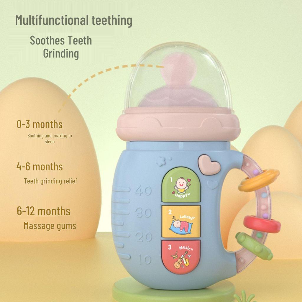 Newborn Baby Toys: Light & Music Electric Pacifier, Rattle, Bilingual Early Education Phone (0-1 Year)