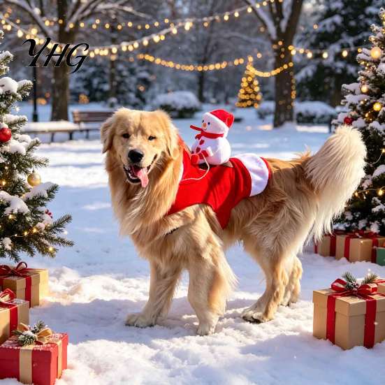 Funny Animal Cosplay Costume Santa Rider Dog Costume, Christmas Pet Outfit with Adjustable Closure, Festival for Small Medium Large Dogs Holiday