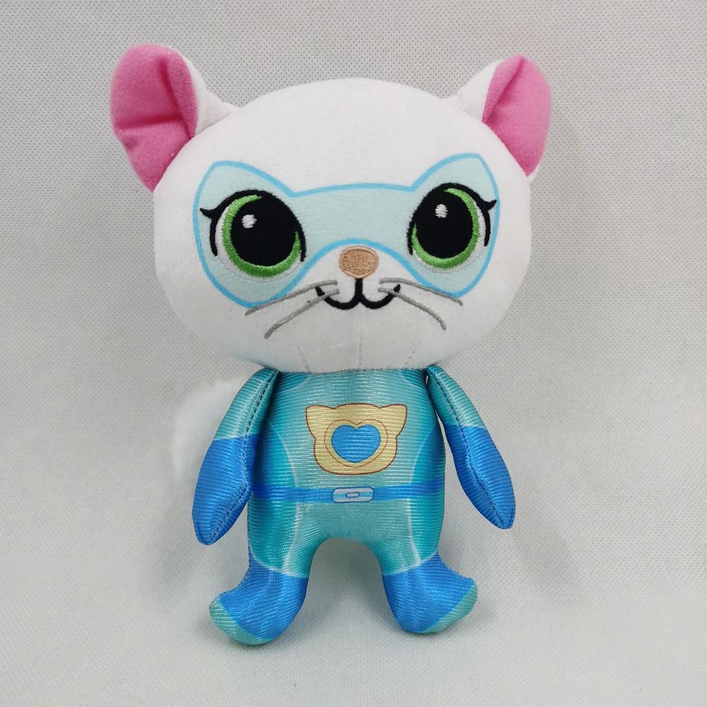 Super Kitty Team Crystal Super Soft Plush Toy Doll Blue Kitten Green Kitten Yellow Kitten Doll Children's Toy Holiday Gift