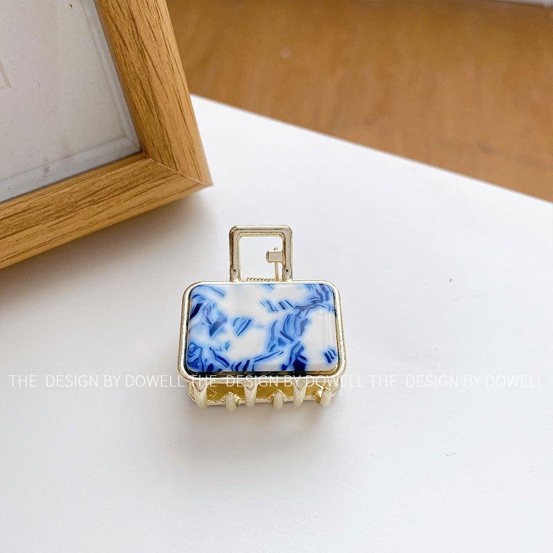 Elegant Vintage Square Hair Clip For Women Acetate Alloy Hairpin In Assorted Colors Trendy Geometric Hair Accessory