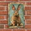 Vintage Rabbit Metal Wall Art  Rustic Iron Plaque with Realistic Brown  Black Design Xinch Perfect for Home Office