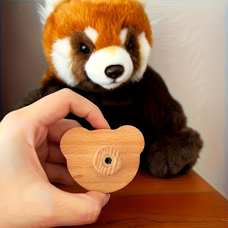 WTEMPO Teddy Bear Head/Heart Shaped Wooden Cabinet Handles Beech Drawer Handles DIY Wardrobe/Door Handle with Screws Furniture Hardware Accessories