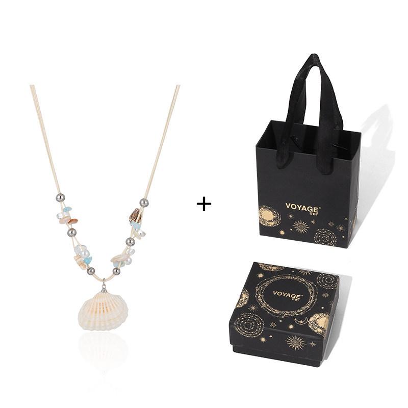 Pearl Style Shell Pendant Necklace: Women's Beaded Clavicle Chain with Seaside Luxury Charm