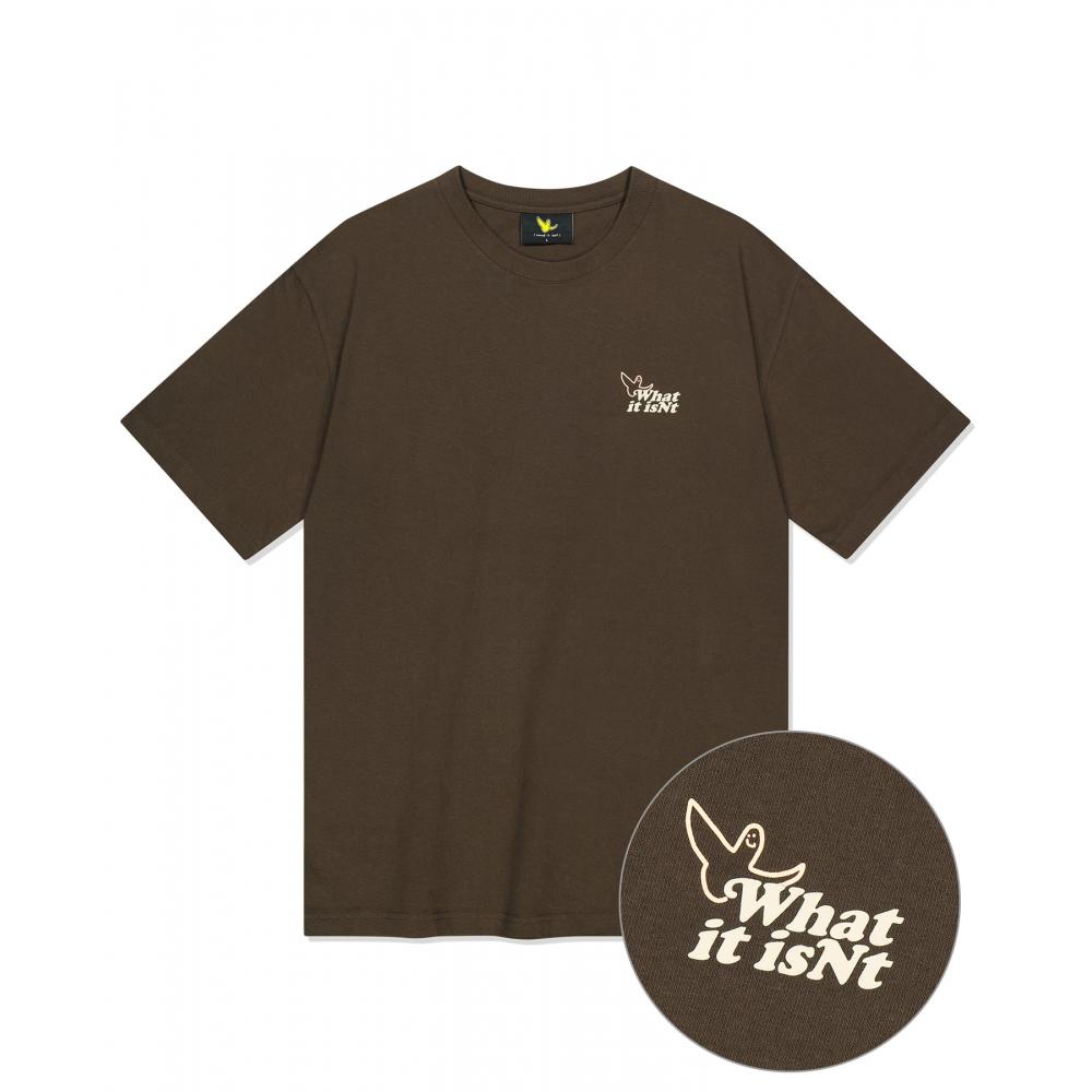 

WHATITISNT Street WT Typo Short Sleeve TShirt Brown