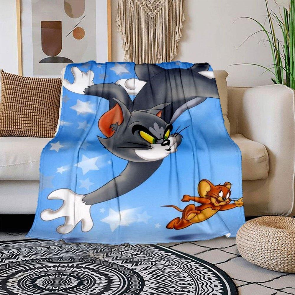 

Tom & Jerry Cartoon Wall Stickers for Kids Room DecorBlanket Flannel Throw Blanket for Sofa, Bed, Travel, Camping, Office 100x150cm