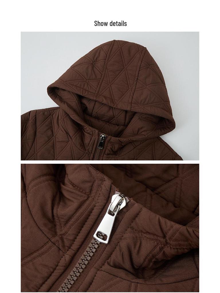 2024 Women's Mid-Length Hooded Cotton Coat: Stylish Autumn/Winter Fashion for Middle-Aged and Elderly