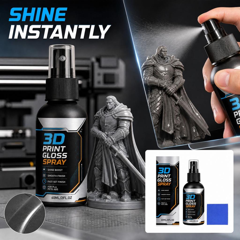 Spray Lucido per Modelli 3D, Asciugatura Rapida ad Alta Lucentezza, Riduttore di Linee di Strato e Lisciante per Superfici di Modelli Stampati 3D