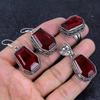 Natural Garnet Gemstone Handmade 925 Sterling Silver Jewelry Set U9t76