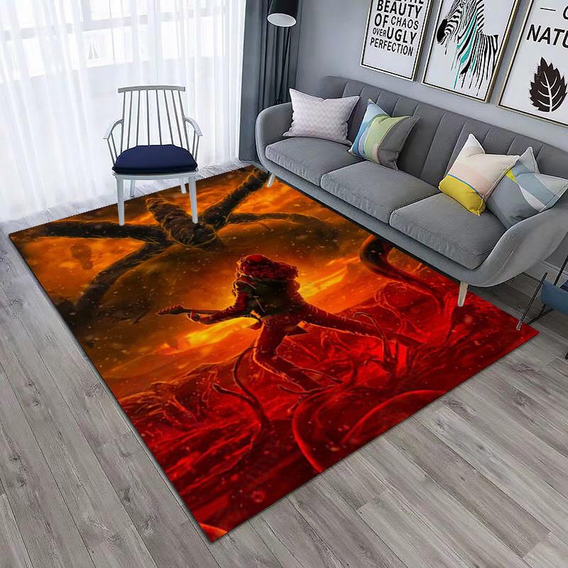 Halloween Horror Horror Theme Stranger Things Carpet Home Living Room Decoration Table and Chairs Anti Slip Door Mat Outdoor Picnic Mat Carpet A12