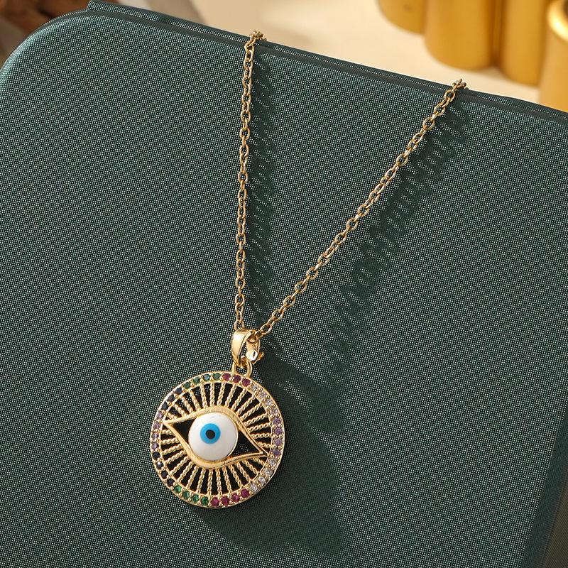 Beliebte Halskette mit blauem bösen Blick aus Titanstahl für Damen – Vielseitiger und personalisierter Schlüsselbeinkettenschmuck