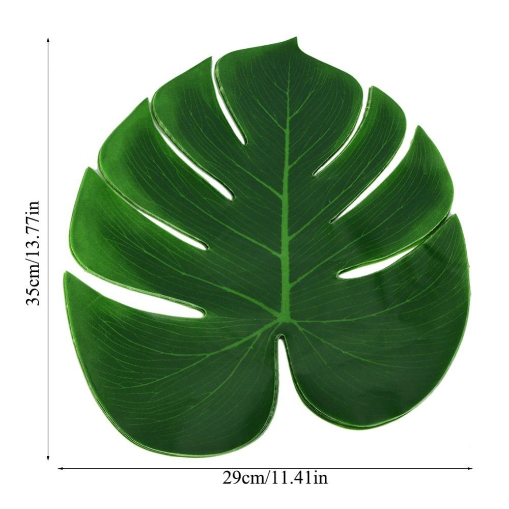 12PCS Green Monstera Leaf Table Place Mats Heat Insulation Placemat Table Flag  Table Decor