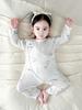 Tagless Newborn Cotton Bodysuit, Double-Layer Stomach Protection, Spring/Autumn Pajamas, Class A Baby Home Wear