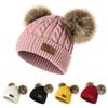 Novo Chapéu Infantil Crianças Chapéu de Inverno Duplo Pompom Chapéu de Tricô Fofo Para Meninas Meninos Chapéu Casual para Meninas Touca para Bebê