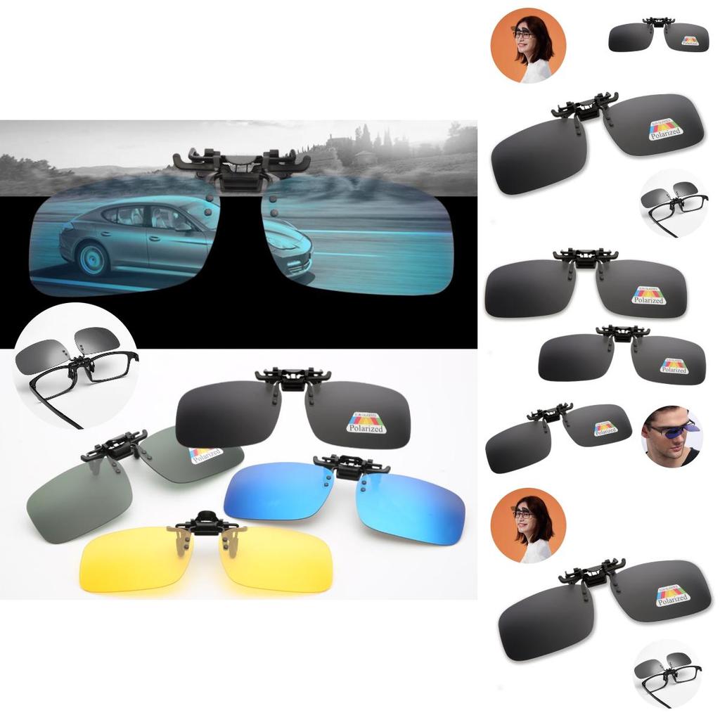 Polarized Flip-up Clip-on Sunglasses For Men And Women, Tac Lens, Uv400 Protection
